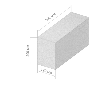 Перегородочный газобетонный блок 500x200x120 D600 Донской газобетон