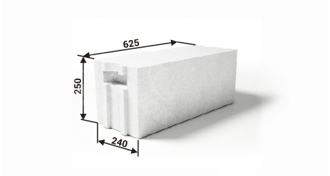 Стеновой газоблок Инси 625x240x250 D500*В3,5